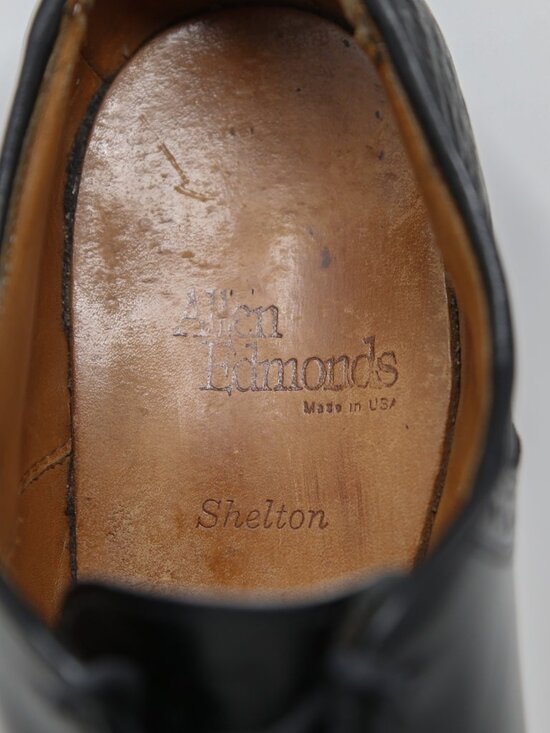 Allen Edmonds Men\'s Shelton Oxford Dress Shoes Size 9.5 D Black Sharkskin RARE main image 6